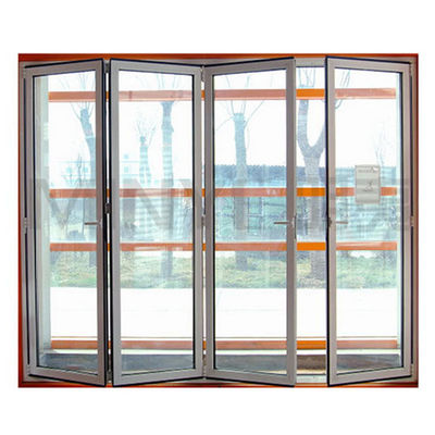 Porte in vetro pieghevole in alluminio decorativo con striscia di gomma EPDM e vetro da 5 mm 12A 5 mm