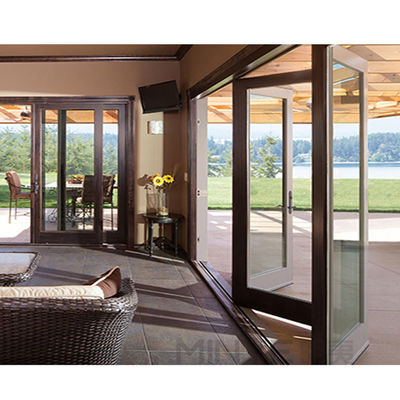 Porte in vetro pieghevole in alluminio decorativo con striscia di gomma EPDM e vetro da 5 mm 12A 5 mm