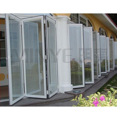 Porta pieghevole in alluminio paniramico grigio scuro per uffici
