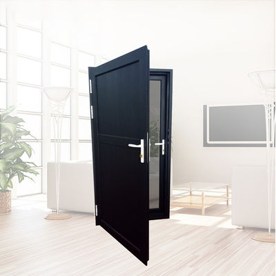 Porta in lega di alluminio integrata con schermo di finestra con profili bianchi e acciaio inossidabile