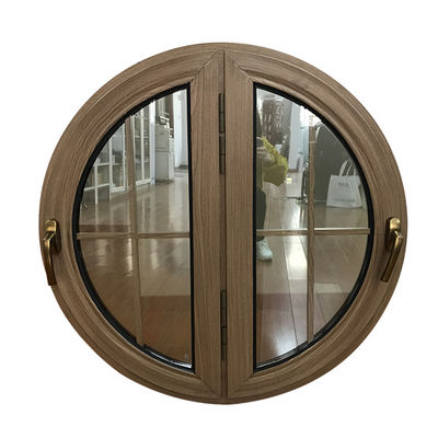 Finitura di vetro circolare con profilo di grano di legno