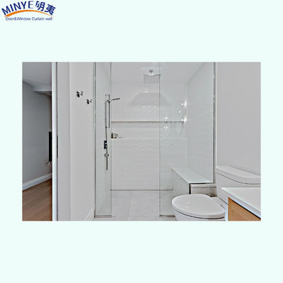 Porta scorrevole senza telaio in vetro temperato con maniglia in acciaio e dimensioni personalizzate