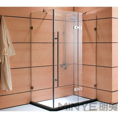 Porta scorrevole senza telaio in vetro temperato con maniglia in acciaio e dimensioni personalizzate