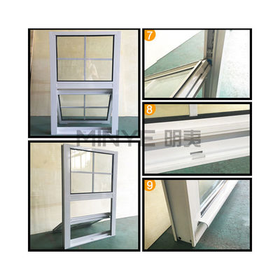 Moderno stile di progettazione PVC/UPVC VERTICALE Finestre scorrevoli con funzionalità a doppia appesa