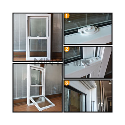 Moderno stile di progettazione PVC/UPVC VERTICALE Finestre scorrevoli con funzionalità a doppia appesa
