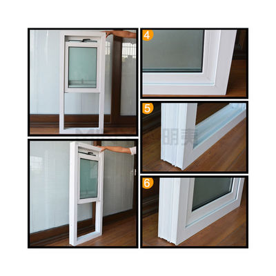 Moderno stile di progettazione PVC/UPVC VERTICALE Finestre scorrevoli con funzionalità a doppia appesa