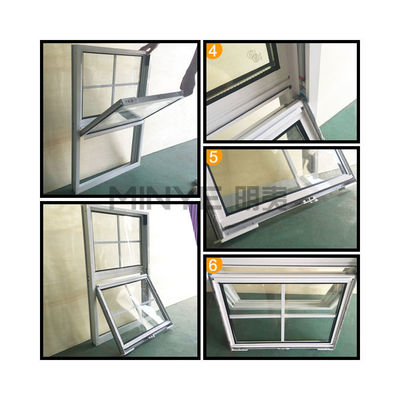 Moderno stile di progettazione PVC/UPVC VERTICALE Finestre scorrevoli con funzionalità a doppia appesa