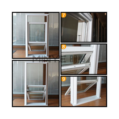 Moderno stile di progettazione PVC/UPVC VERTICALE Finestre scorrevoli con funzionalità a doppia appesa