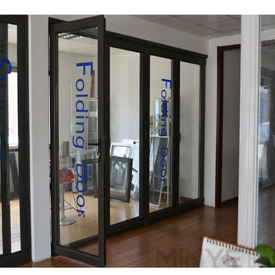 Grande porta di garage bi pieghevole trasparente con superficie finita e materiale in lega di alluminio