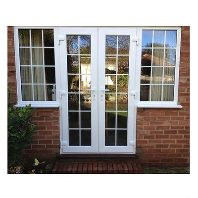 Australia Standard PVC Front French Glass Casement Door con luce laterale esterna