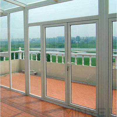 Disegno di porta di vetro francese con profilo PVC bianco e vetro doppio temperato