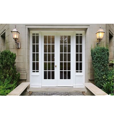 Disegno di porta di vetro francese con profilo PVC bianco e vetro doppio temperato