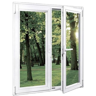 Disegno di porta di vetro francese con profilo PVC bianco e vetro doppio temperato