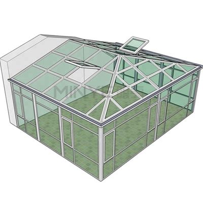 OEM/ODM Balcone Sala solare in vetro con tetto inclinato e spessore di vetro di 5 mm 9Ar 5 mm