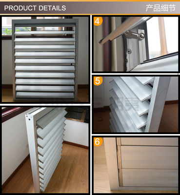 Moderno Design Esterno Louvers in alluminio Finestre in metallo con finestre a doppio vetro