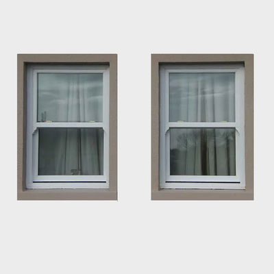 Schermo pieghevole di design moderno UPVC finestra scorrevole su e giù con vetro temperato