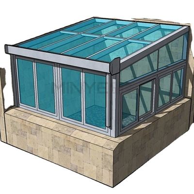 Sala solare da giardino in alluminio moderno con isolamento termico e vetro a prova di vento a doppio temperamento