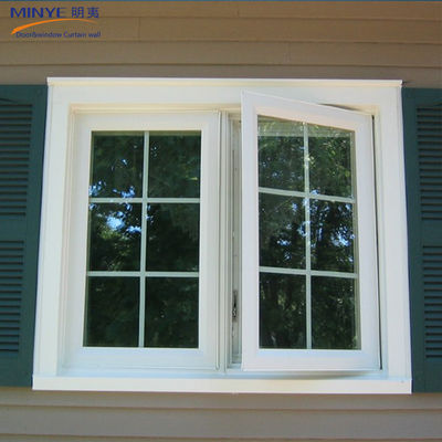 Moderno design francese insonorizzato Upvc vetro PVC Finestre e porte con griglia Residenziale