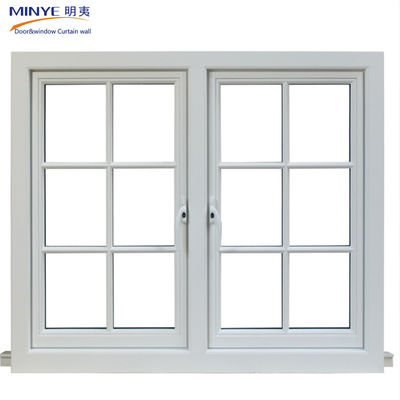 Moderno design francese insonorizzato Upvc vetro PVC Finestre e porte con griglia Residenziale