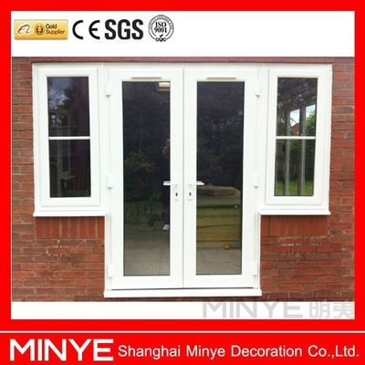 Buona tenuta all'aria e all'acqua PVC/UPVC Casement Glass Porta principale con griglie