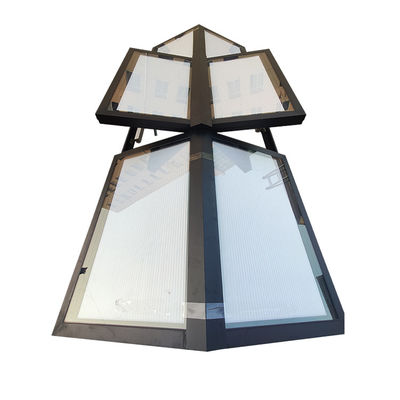 Ombra e vetro impermeabile doppio vetro temperato interruttore elettrico finestra lucernario in alluminio
