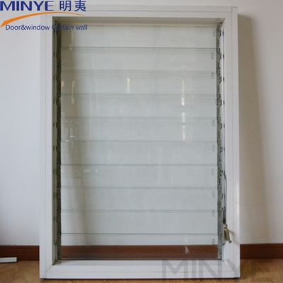 Moderno Design Powder Coating Profilo di alluminio Manuale Open Frosted Glass Plantation Persiane Finestra