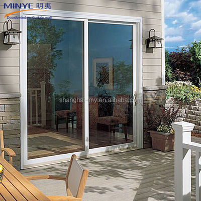 Moderno design esterno impermeabile UPVC PVC francese vetro scorrevole porta del patio per ville