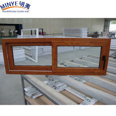 Cornice di plastica insonorizzata UPVC/PVC Finestre scorrevoli con doppio vetro in colore legno