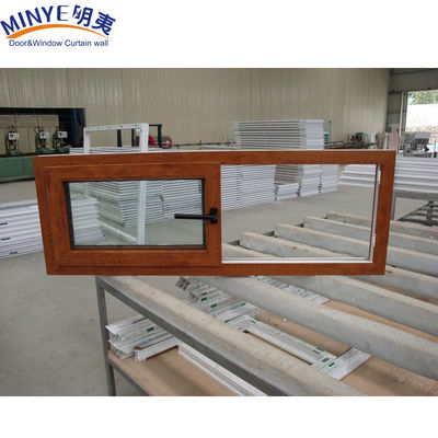 Cornice di plastica insonorizzata UPVC/PVC Finestre scorrevoli con doppio vetro in colore legno