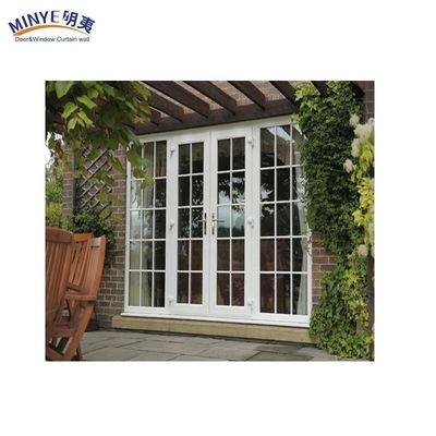Porta d'ingresso di vetro doppio in PVC e UPVC in legno naturale