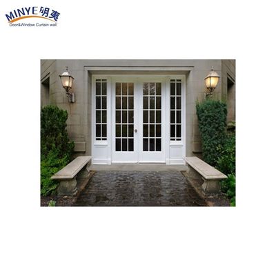 Porta d'ingresso di vetro doppio in PVC e UPVC in legno naturale