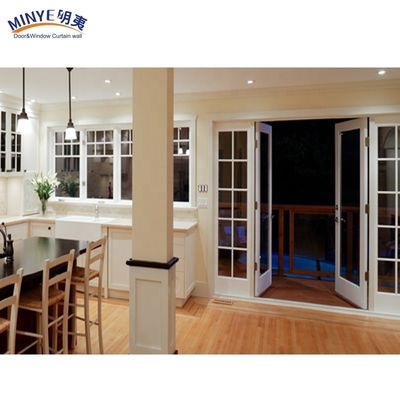Porta d'ingresso di vetro doppio in PVC e UPVC in legno naturale