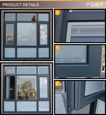 Stile di progettazione di strisce di gomma EPDM Moderno Fuscolo in alluminio Casement Finestra Foto Finestra