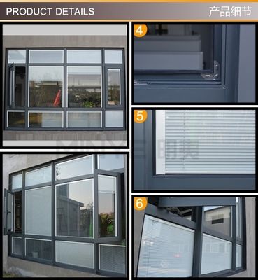 Stile di progettazione di strisce di gomma EPDM Moderno Fuscolo in alluminio Casement Finestra Foto Finestra