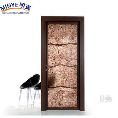 Porta interna in vetro temperato a doppio vetro con telaio in PVC e design decorativo