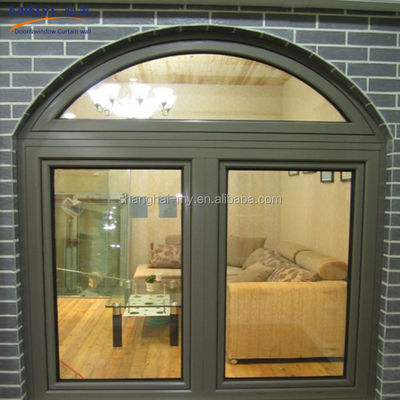 Colore del profilo personalizzato Cornice in lega di alluminio Finestre curve con top design rotondo