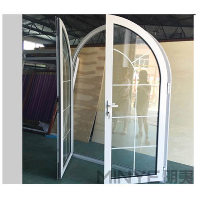 Rivestimento di potenza Top francese arco rotondo esterno patio Casement porte di vetro in qualsiasi colore
