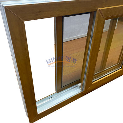 Finestra in UPVC di colore legno con porta di vetro e innovazione scorrevole orizzontale