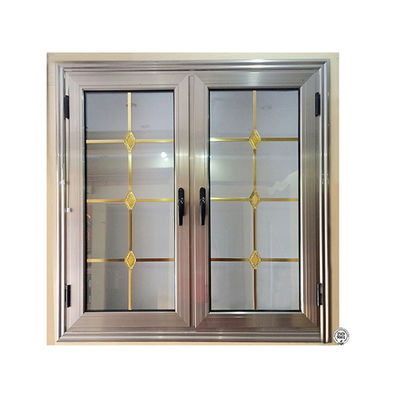 Swing Open Style Aluminum Alloy Casement Window con semplice progettazione di griglie per finestre in ferro