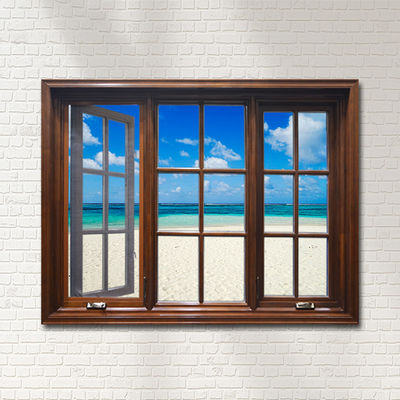 Swing Open Style Aluminum Alloy Casement Window con semplice progettazione di griglie per finestre in ferro
