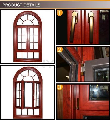 Finestre di vetro di arco di design europeo finestre rotonde in alluminio per la vita in stile cinese