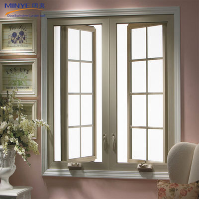 Moderno stile Swing Open alluminio doppio vetro vetrata finestra con disegni griglia