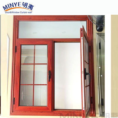 Moderno stile Swing Open alluminio doppio vetro vetrata finestra con disegni griglia