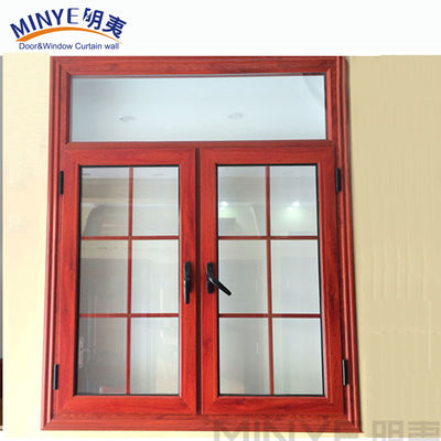 Moderno stile Swing Open alluminio doppio vetro vetrata finestra con disegni griglia