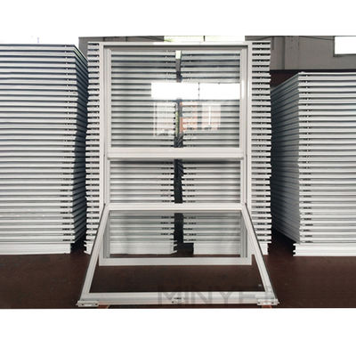 Finestra scorrevole verticale manuale in UPVC con vetro temperato e reticolazione per schermo in fibra di vetro