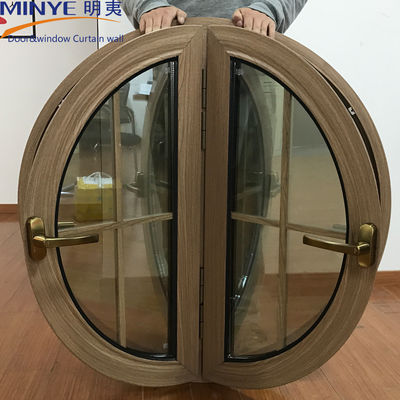 Fenestra di alluminio semicircolare moderna con disegno europeo e apertura orizzontale
