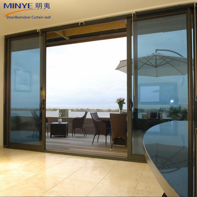 Colore di profilo personalizzato Grigio scuro Porta scorrevole per patio per design esterno Grandi vetri