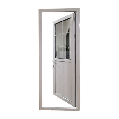 EPDM Rubber Strip Double Tempered Glass UPVC Vertical Hinged Door con Gusset PVC