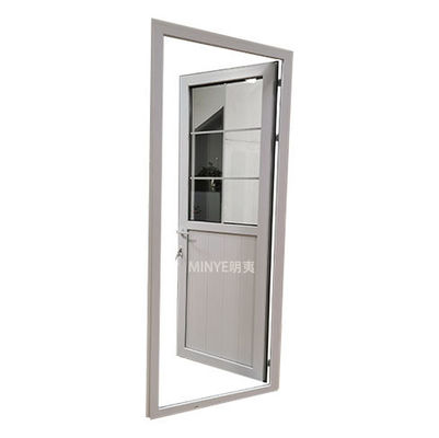 EPDM Rubber Strip Double Tempered Glass UPVC Vertical Hinged Door con Gusset PVC