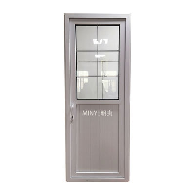 EPDM Rubber Strip Double Tempered Glass UPVC Vertical Hinged Door con Gusset PVC